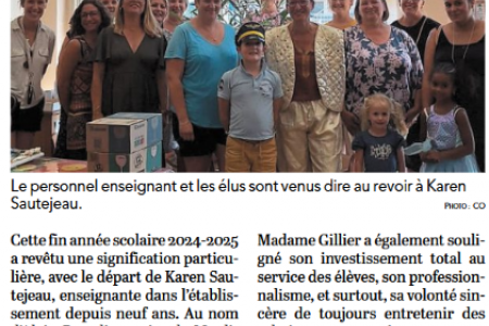 DEPART KAREN SAUTEJEAU - Courrier de l'Ouest