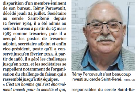 DECES REMY PERCEVAULT