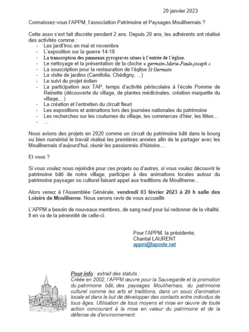 APPM - ASSEMBLÉE GÉNÉRALE