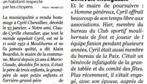 HOMMAGE : CLAUDE CYRILLE CHEVALIER