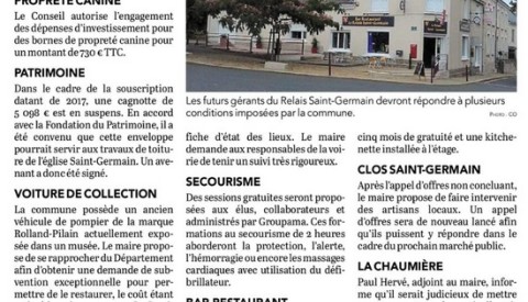 CONSEIL MUNICIPAL : ARTICLE COURRIER DE L'OUEST