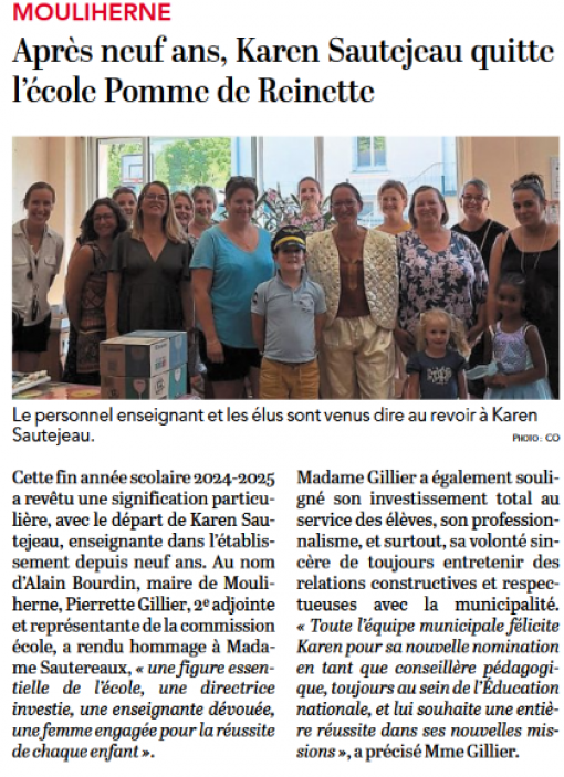 DEPART KAREN SAUTEJEAU - Courrier de l'Ouest