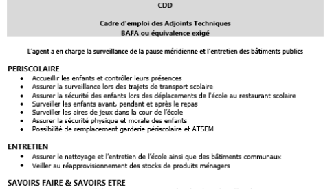 OFFRE D'EMPLOI