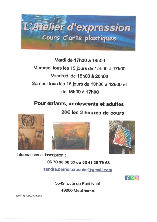 Reprise de l'Atelier d'expression - Cours d'arts plastiques