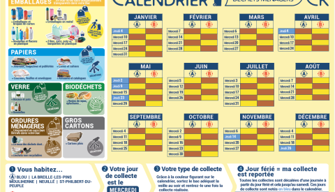 Calendrier des Collectes - Ordures Ménagères et Emballages