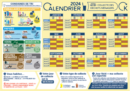 Calendrier des Collectes - Ordures Ménagères et Emballages