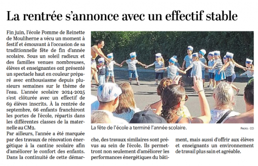 Ecole Pomme de Reinette - Courrier de l'ouest